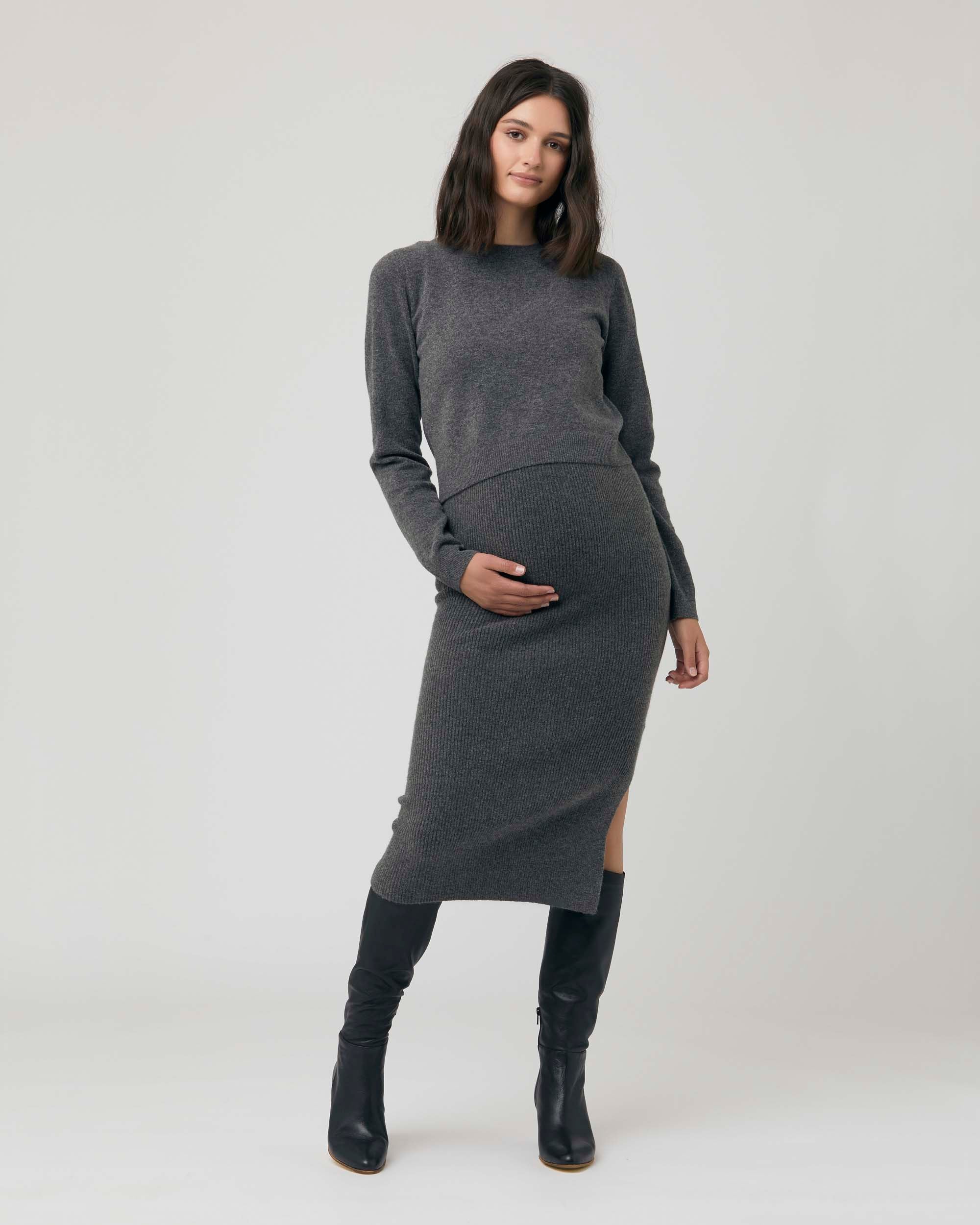 &#39;Sandy&#39; Nursing Knit - Charcoal Marle
