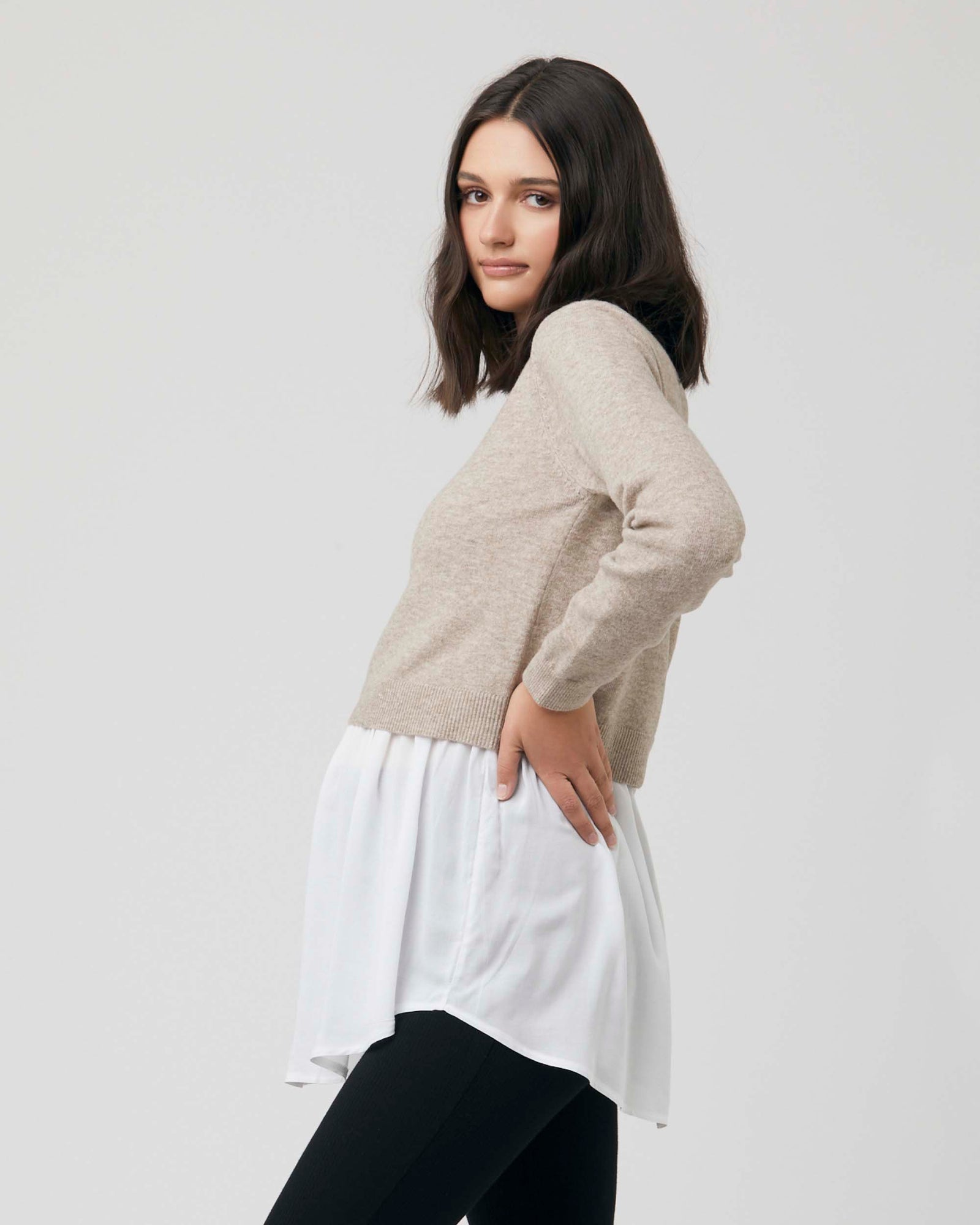 'Sandy' Nursing Knit - Latte