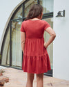 &#39;Lana&#39; Tiered Nursing Dress - Rust Red