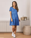 &#39;Lana&#39; Tiered Nursing Dress - Cobalt Blue