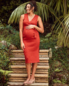 Angel Maternity &#39;Barbara&#39; Knit Midi Dress - Radiant Red
