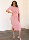 Angel Maternity &#39;Annabella&#39; Midi Knit Dress - Pink