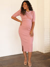 Angel Maternity &#39;Annabella&#39; Midi Knit Dress - Pink