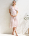 &#39;Elise&#39; Maternity Wrap Dress - Red Floral