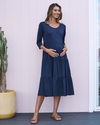 Angel Maternity &#39;The Essential&#39; Bamboo Tiered Dress - Navy