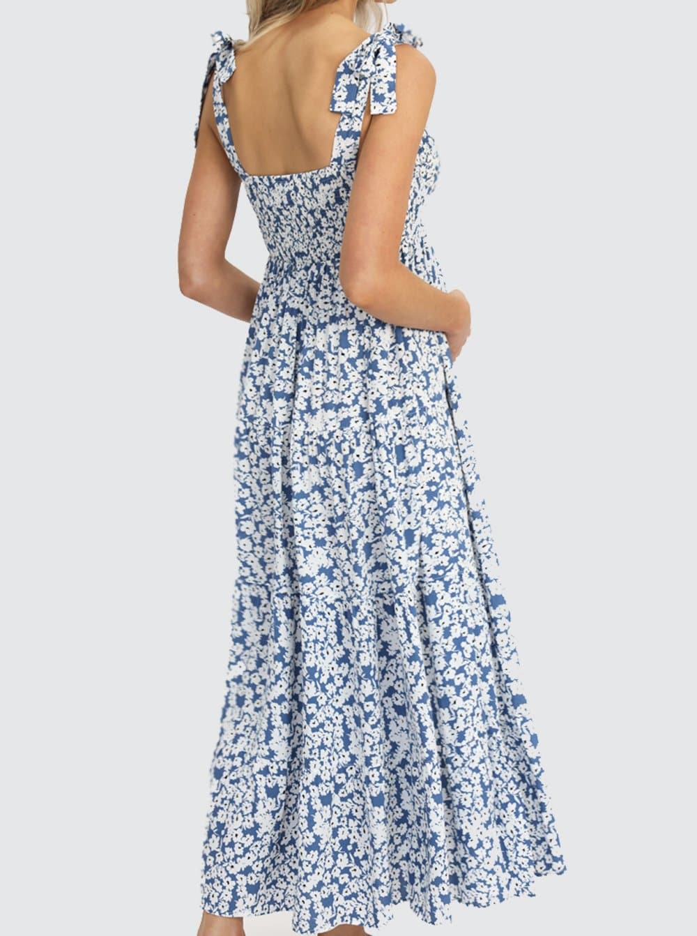 'Lilliana' Maternity Maxi Dress - Blue Floral