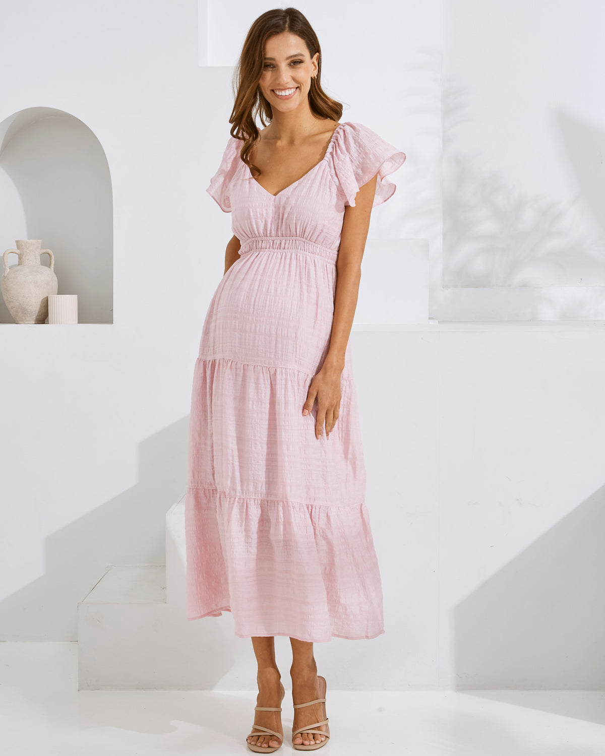 'Lila' Maternity Sundress - Pink