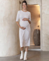 &#39;Annabella&#39; Nursing Knit Midi Dress - Cream