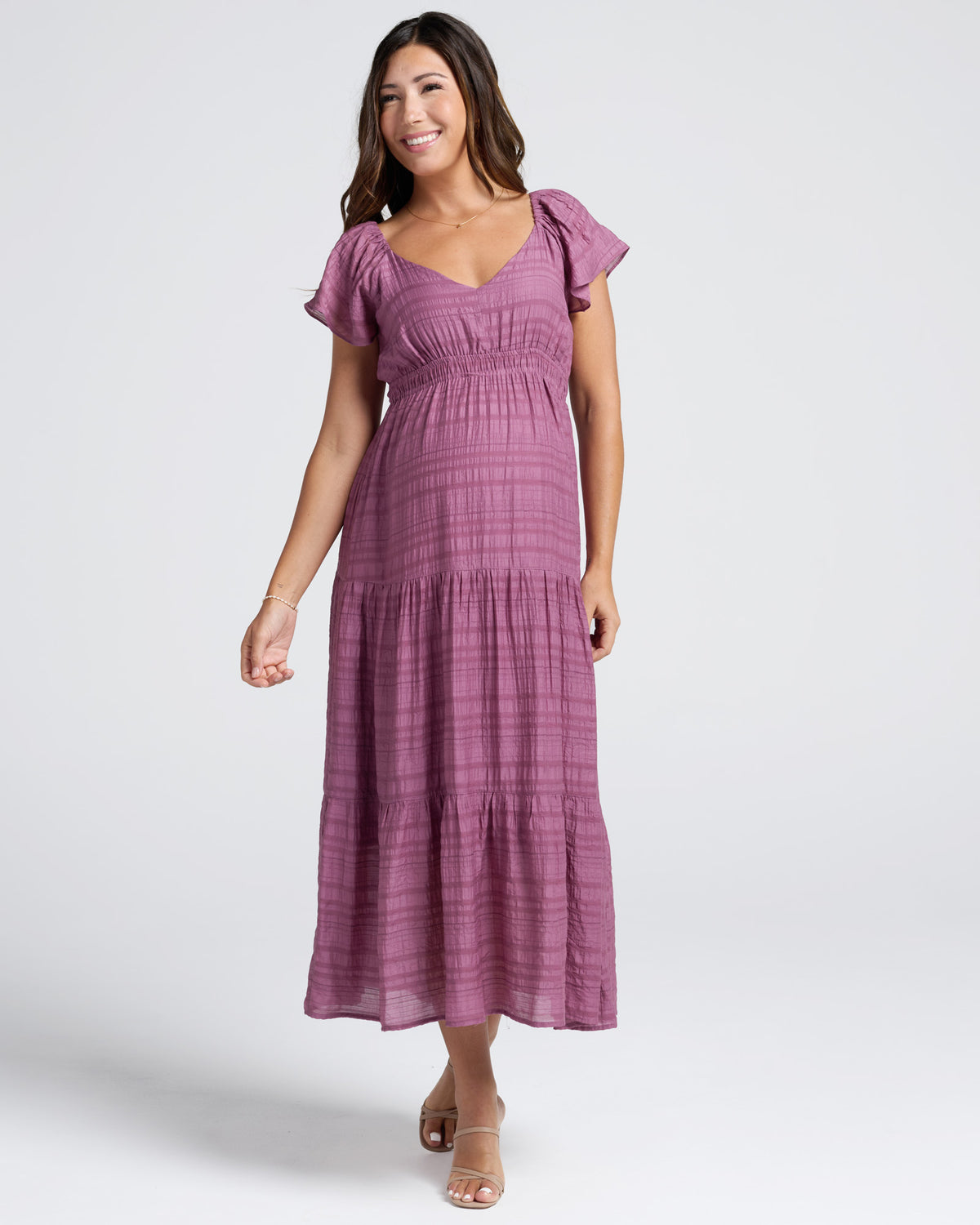 'Lila' Maternity Sundress - Plum