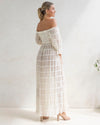 &#39;Mariana&#39; Sheer Maternity Dress - White