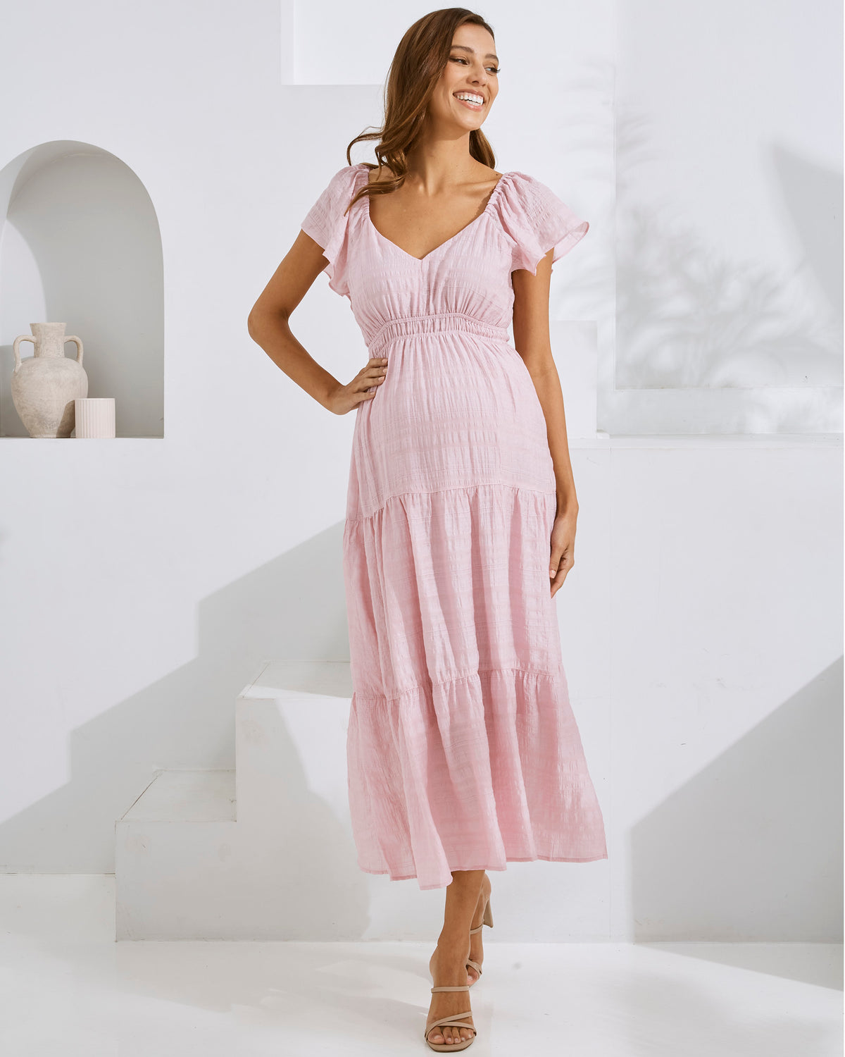 'Lila' Maternity Sundress - Pink