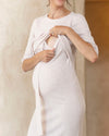&#39;Annabella&#39; Nursing Knit Midi Dress - Cream