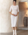 &#39;Annabella&#39; Nursing Knit Midi Dress - Cream