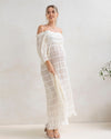 &#39;Mariana&#39; Sheer Maternity Dress - White
