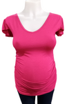 Bloom Maternity Flutter-Sleeve Top - Hot Pink