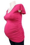 Bloom Maternity Flutter-Sleeve Top - Hot Pink
