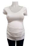 Bloom Maternity Flutter-Sleeve Top - White