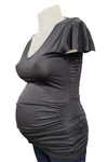 Bloom Maternity Flutter-Sleeve Top - Black