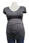 Bloom Maternity Flutter-Sleeve Top - Black