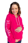 Mamushka Fleece Lined Maternity &amp; Nursing Hoodie - Raspberry