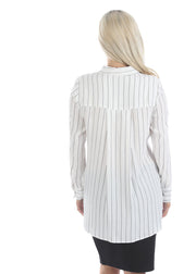 Maternity Striped Work Shirt - White