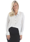 Maternity Striped Work Shirt - White