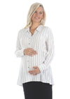 Maternity Striped Work Shirt - White