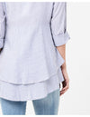 Ripe Maternity Stripe Layered Peplum Shirt - Navy / White