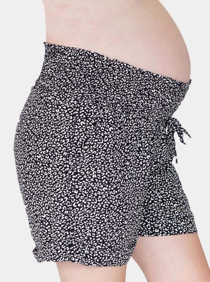 Angel Maternity 'Summer Basics' Shorts - Black Leopard