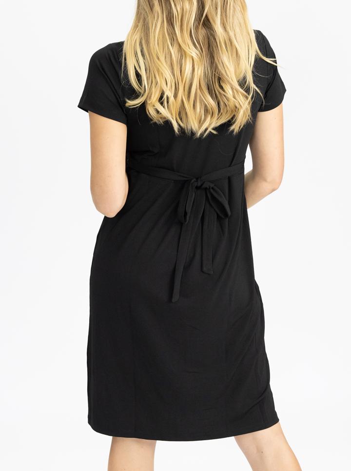&#39;Brianna&#39; Crossover Nursing Dress - Black