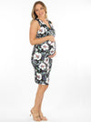 Angel Maternity Breastfeeding Cocktail Dress - Green Floral