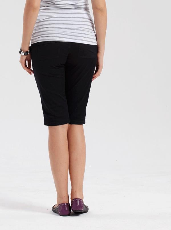 Maternity Cotton Knee Shorts - Navy