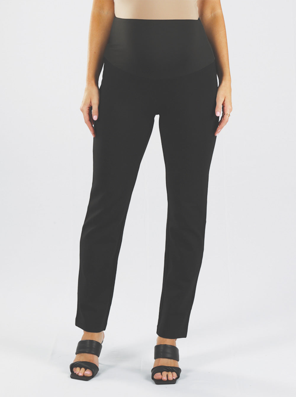 Black Zoe Straight-Leg Maternity Work Pants