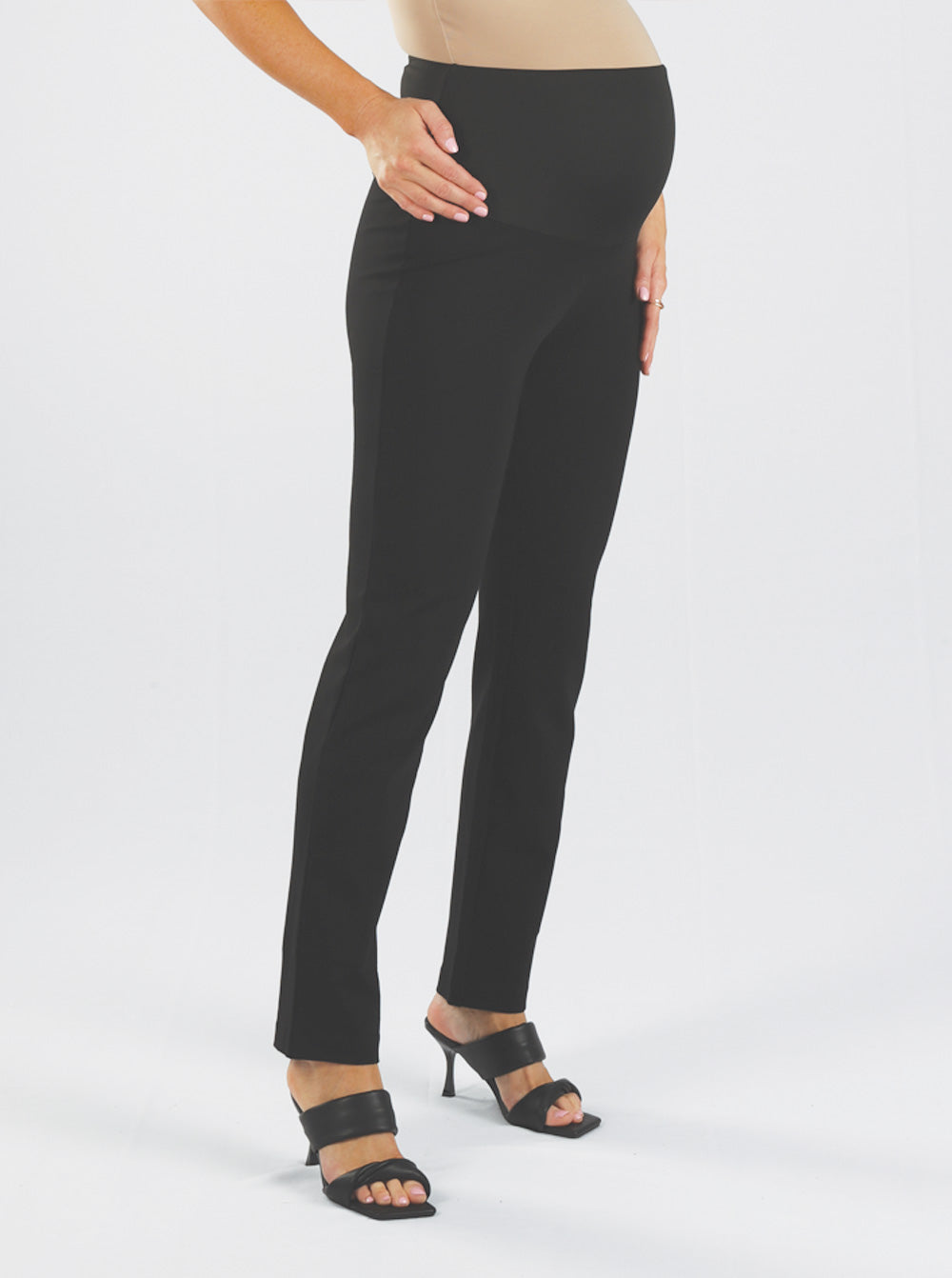 Black Zoe Straight-Leg Maternity Work Pants