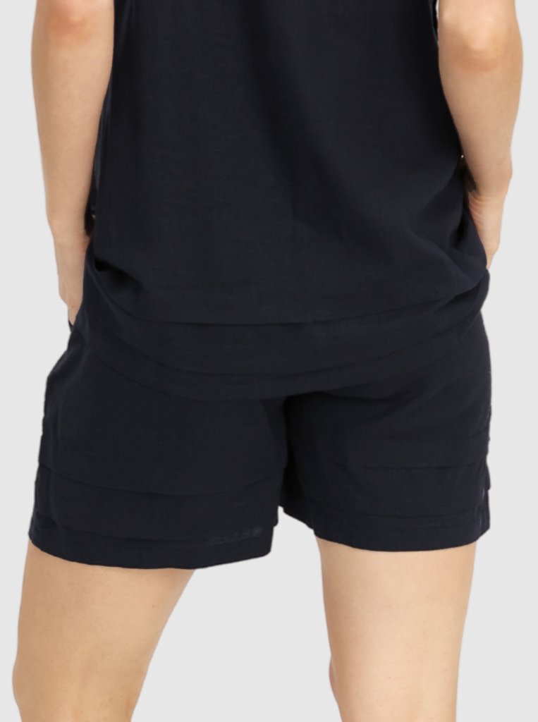 Angel Maternity Linen Shorts - Black