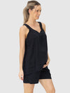 Angel Maternity Linen Shorts - Black