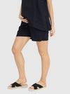 Angel Maternity Linen Shorts - Black