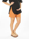 Angel Maternity Linen Shorts - Orange