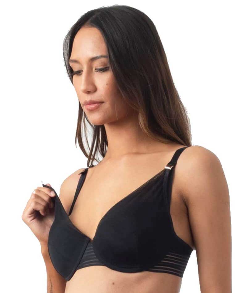 Hotmilk 'Ambition' Plunge Contour Flexi-underwire Nursing Bra - Black