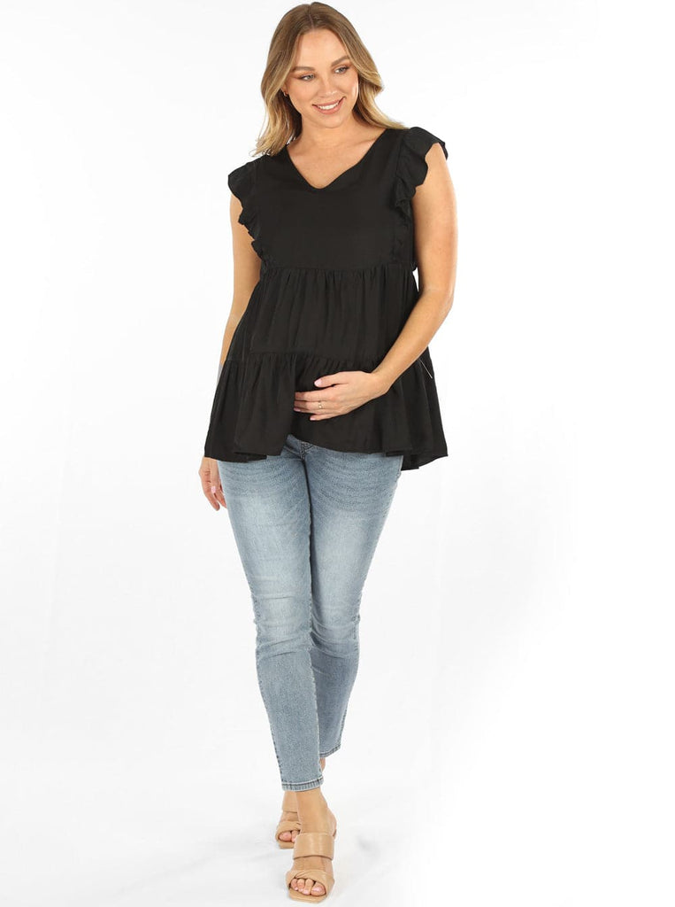 Angel Maternity 'Summer' Nursing Top - Black