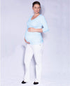 Bloom Maternity Half-Sleeve Top - Sky Blue