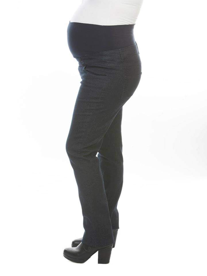 Ninth Moon Maternity Straight Leg Jeans - Plus Size, Dark Denim