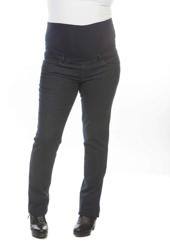 Ninth Moon Maternity Straight Leg Jeans - Plus Size, Dark Denim