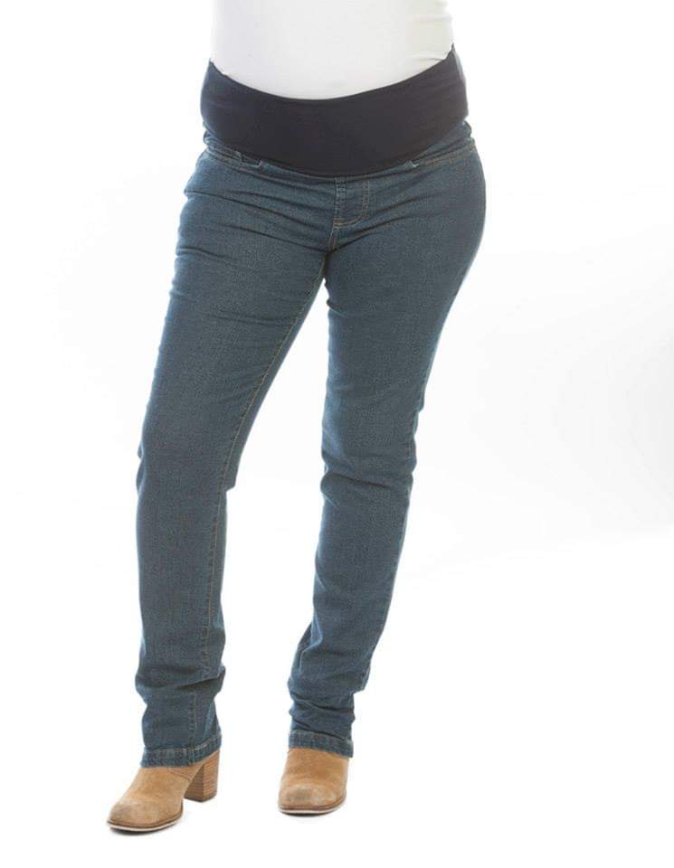 Ninth Moon Maternity Straight Leg Jeans - Plus Size, Denim