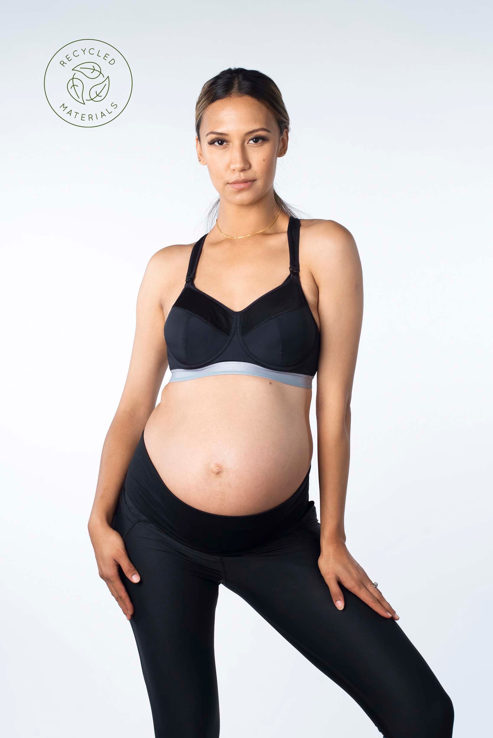 FOCUS BLACK MATERNITY SPORTS LEGGINGS