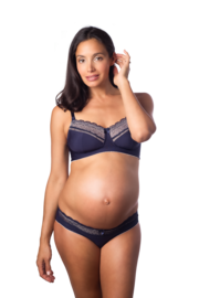 Hotmilk 'Show Off' Wirefree Nursing Bra - Navy / Pink