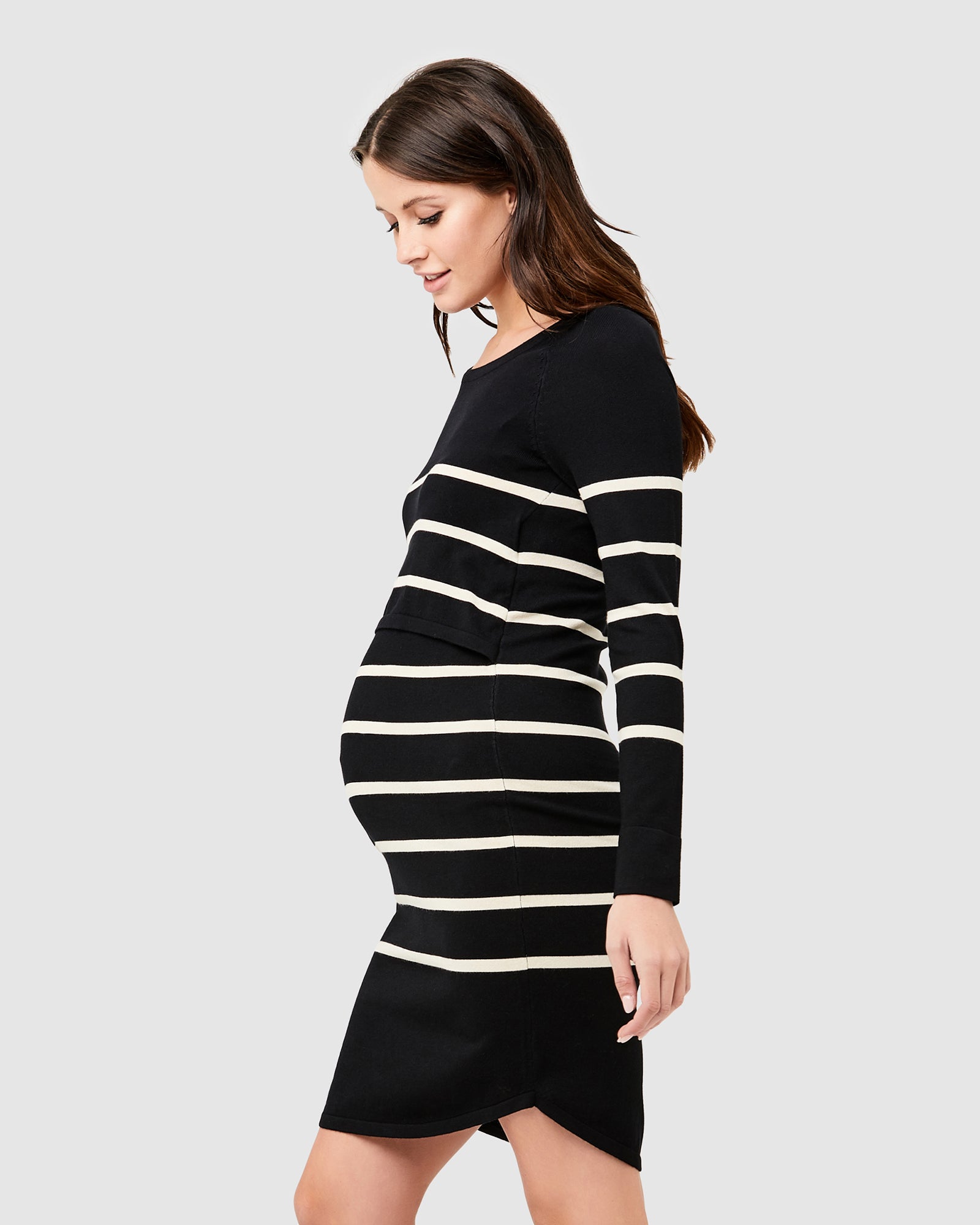 Ripe Maternity Valerie Up/Down Tunic Dress in Black / Ercu