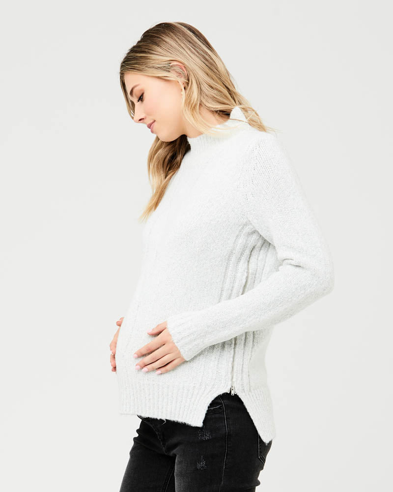 Ripe Maternity Cable Nursing Knit - Snow