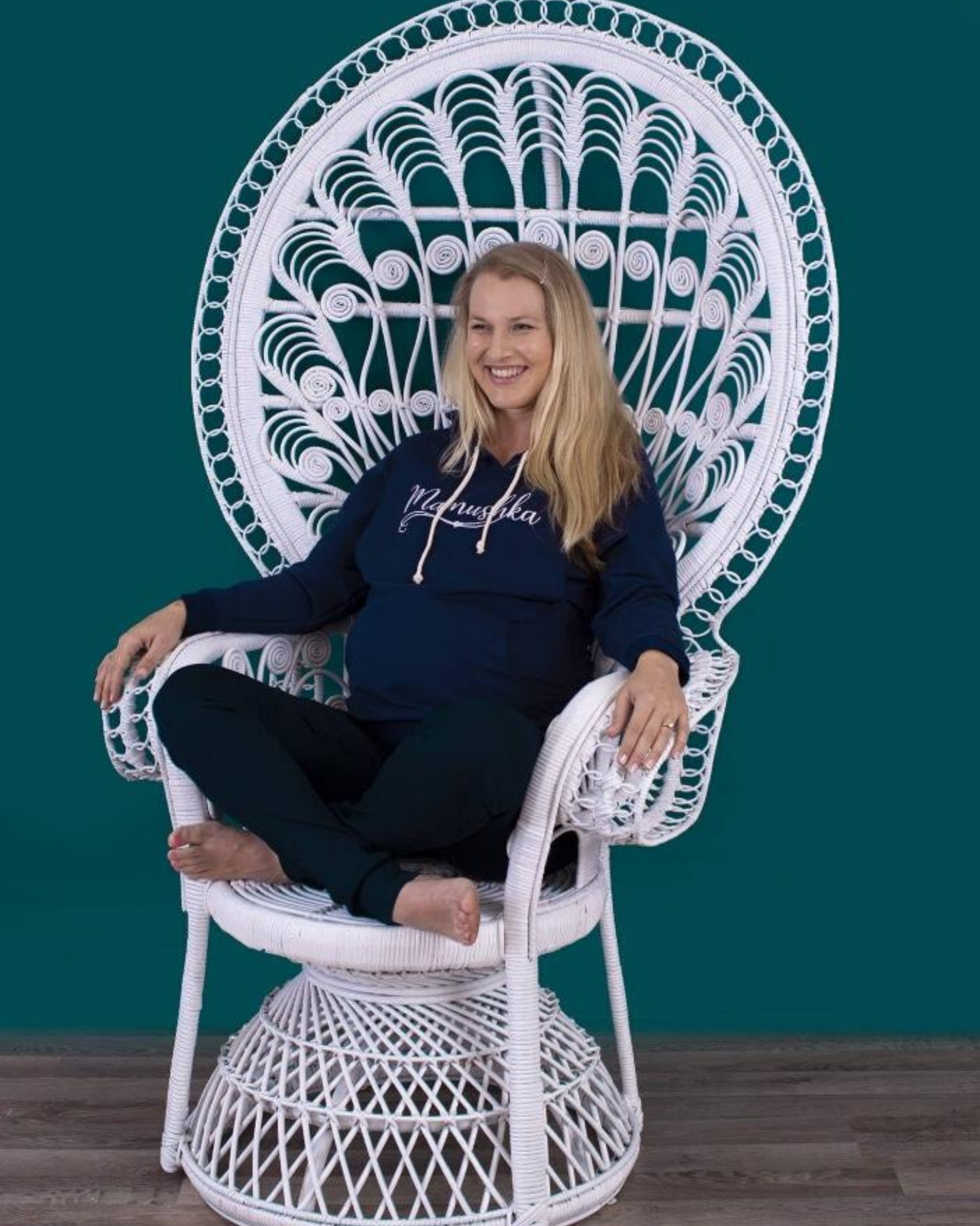 Mamushka Active Maternity &amp; Nursing Hoodie - Navy / White Print