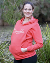 Mamushka Fleece Lined Maternity &amp; Nursing Hoodie - Coral